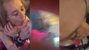 sara sterling taking it like a pro! while boyfriend watched!