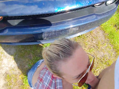 Country nymph in donk cut-offs stranded outside, needs a spectacular mechanic to check her car - XXX!