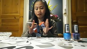 Puting on Nail extensions and colors