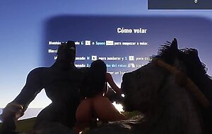 2 lobos se follan a una senorita al aire libre