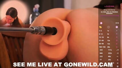 Live Cam Girl's Big Ass Pounded by Toy Machine