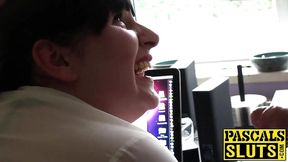 UK girl with big tits enjoys rough sex and gets her butt&#x1F351; spanked