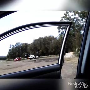Rubbing clit in car