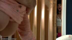 Step Dad vibrates butthole to bound teen