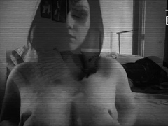 Amateur blonde with big boobs masturbates cam