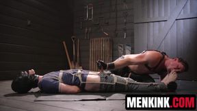 Pierce Paris pummels Tony Orlandos hole then glazes his face with cum