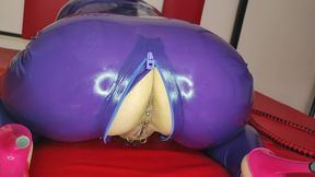 Purple Latex, Squirt, Anal, Cum on Tits