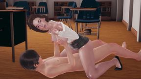 3D Animation of Big Tits Wet Student Yurim - POV Cowgirl Fuck with Tits Massage, Intense Tight Ass Anal Doggystyle &amp; Creampie