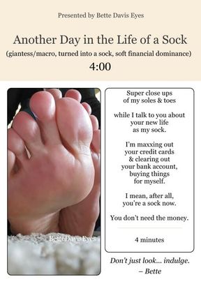 Another Day in the Life of a Sock (giantess/macro, turned into a sock, soft financial dominance) 4min