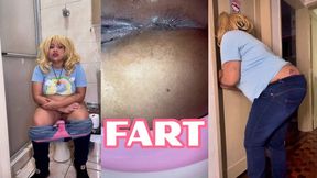 Chubby Girl Desperate Farting and Messy Toilet POV