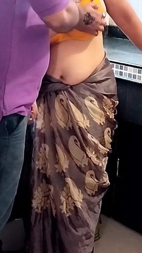 A Hungry Husband and a Sexy Wife Have Sex in the Kitchen at Home