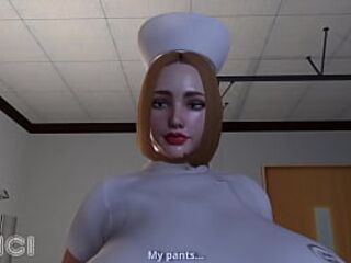 Big ass nurse gives handjob to old man with big cock - 3D Hentai - OCICI