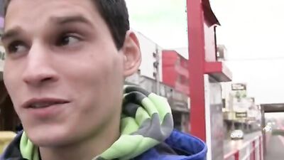 Watch this straight dude's first time on the streets of Europe as he sucks and fucks for cash