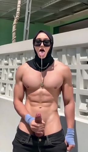 AI Muscle Girl Shemale Cumshot #2