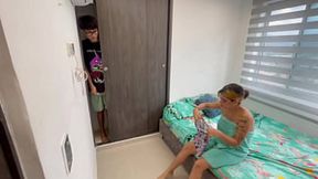 Sneaking into my stepsis' room to watch as she puts on her sexy HL undies