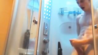 Cute Russian with big cock in shower