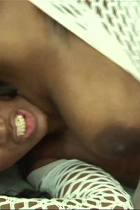 Beautiful black panther with big natural tits gets banged hard with an old man&#039;s cock