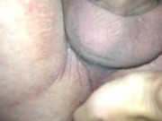 Couple takes turns sitting on Sex Stool. Asslick, Anal finger & Blowjob Cum
