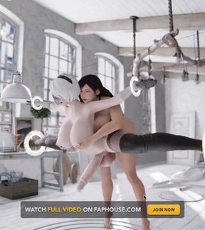 Tifa and 2b Sex Slave futa Shemale