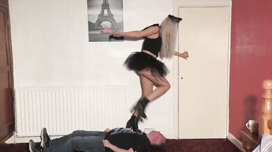 Cosplay cutie crushed under stomping boots