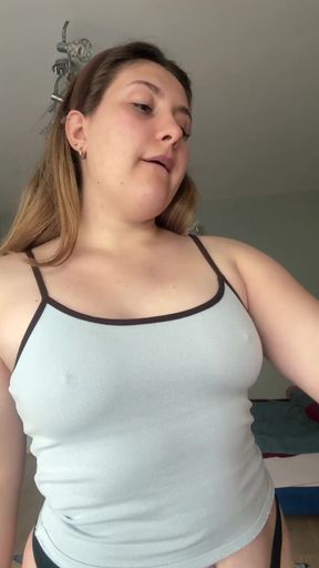 Curvy blonde pro gets her groove back in a solo scene
