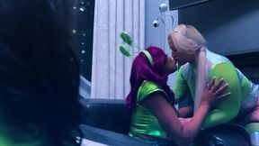 hottest intergalactic lesbian fivesome candace von, jordyn falls, lyric sky, mz. dani, and yum the boss