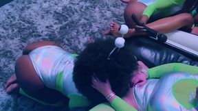 hottest intergalactic lesbian fivesome candace von, jordyn falls, lyric sky, mz. dani, and yum the boss