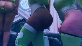 hottest intergalactic lesbian fivesome candace von, jordyn falls, lyric sky, mz. dani, and yum the boss