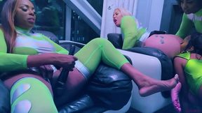 hottest intergalactic lesbian fivesome candace von, jordyn falls, lyric sky, mz. dani, and yum the boss