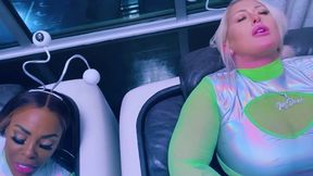 hottest intergalactic lesbian fivesome candace von, jordyn falls, lyric sky, mz. dani, and yum the boss