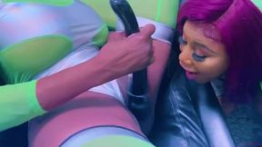 hottest intergalactic lesbian fivesome candace von, jordyn falls, lyric sky, mz. dani, and yum the boss