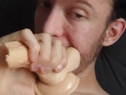 Biting and chewing my dildo