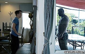 Isaac Parker bending over his ass to take that huge dick