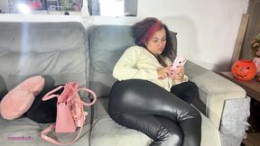 gassy chubby stepmom farts couch home after dinner party