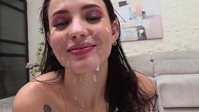 Submissive latina gets endless big cocks in hardcore DP gangbang