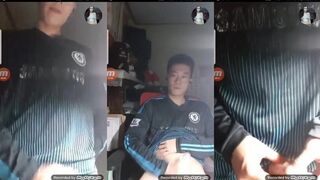Korean guy goes wild on webcam - Solo Male Homo action!