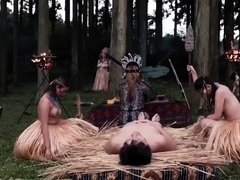 Kinky Oriental babes enjoying wild group sex in the outdoors