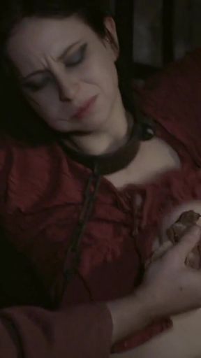Thieving Whore - a Chained Hungry Maid Gets Some Water and Bread in a Very Special Way