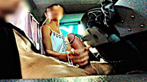 Exposing my huge cock on the public bus, the sexy lady can't resist