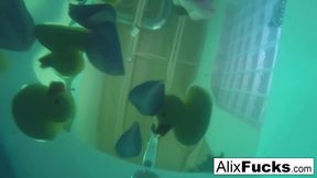 Sexy showering off with Alix Lynx