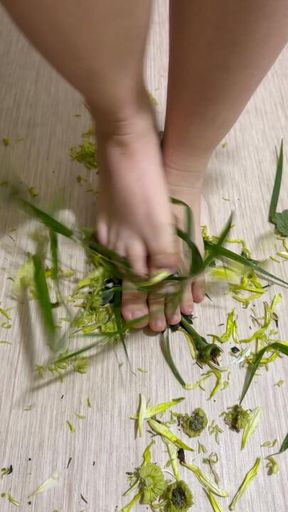 crushing flower petals