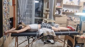 4k bondage, ball gagged ,blindfold, probone pussy fuck ,cum in pussy