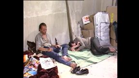 Blonde bitch sucking off a horny man