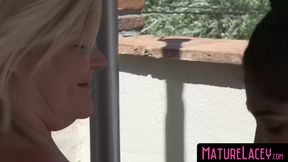 GILF shares BBC with a spicy young ebony cutie in a foursome