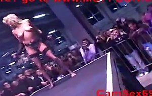 Girl on public stage