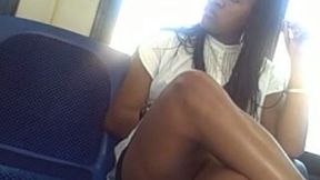 I was trying to spy on a sweet ebony chick in the metro