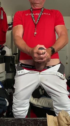 Jockdad87 Edges in Baseball Gear with His Pocket Pussy