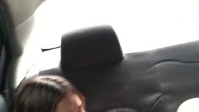 Hot Latin amateur girlfriends go down on each other in friend's car