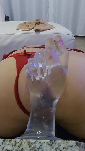 Widening the Ass with Dildo Wide Handle