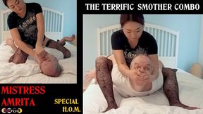 MISTRESS AMRITA makes TERRIFIC SMOTHERING HAND OVER MOUTH to TRAIN HER slave (480p)